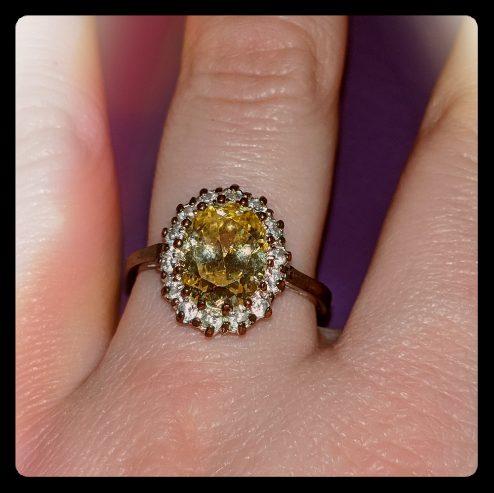 Crystal Silver Ring Size 7